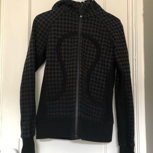 Lululemon Scuba II hoodie houndstooth black dip